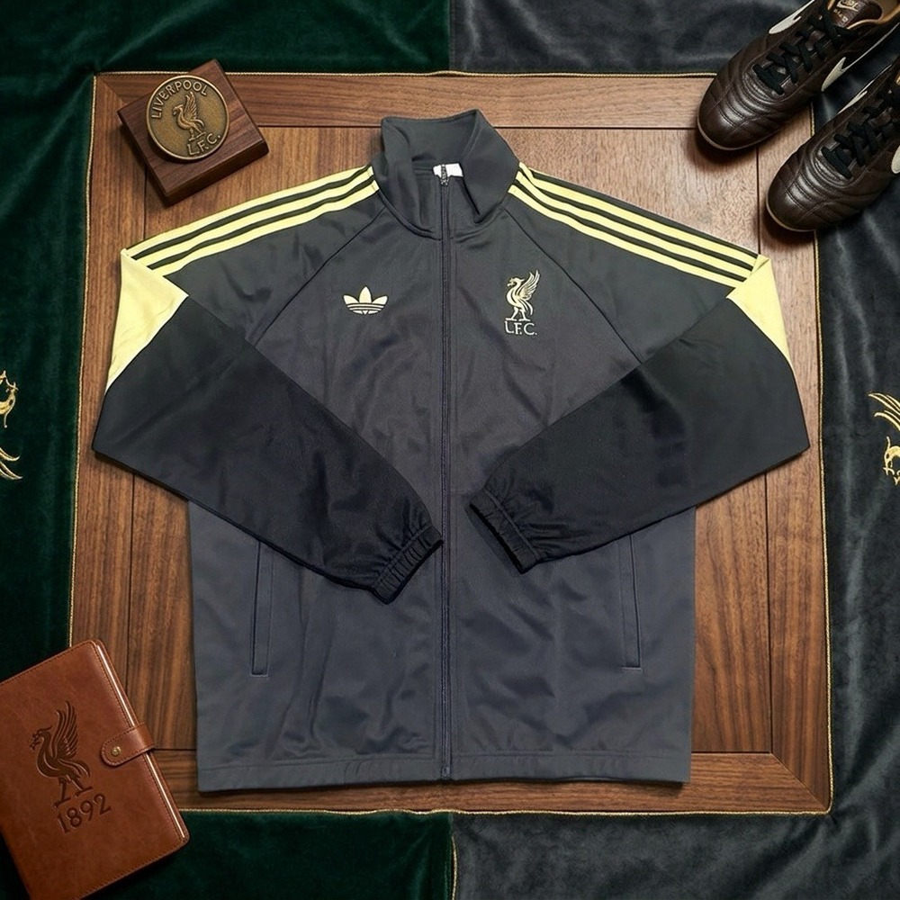 adidas Liverpool FC LFSTLR Track Jacket Men's Large Carbon Gold NWT KC7802